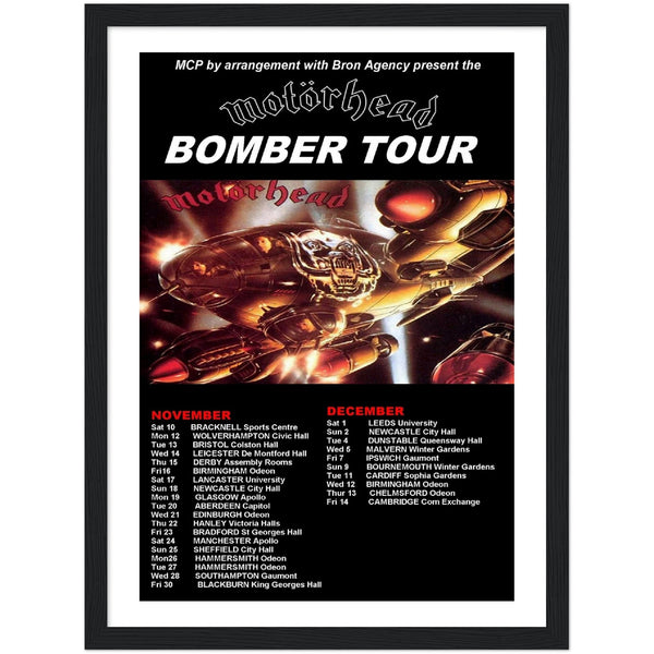 Motorhead UK Bomber Tour Poster Classic Semi-Glossy Paper Wooden Framed Poster