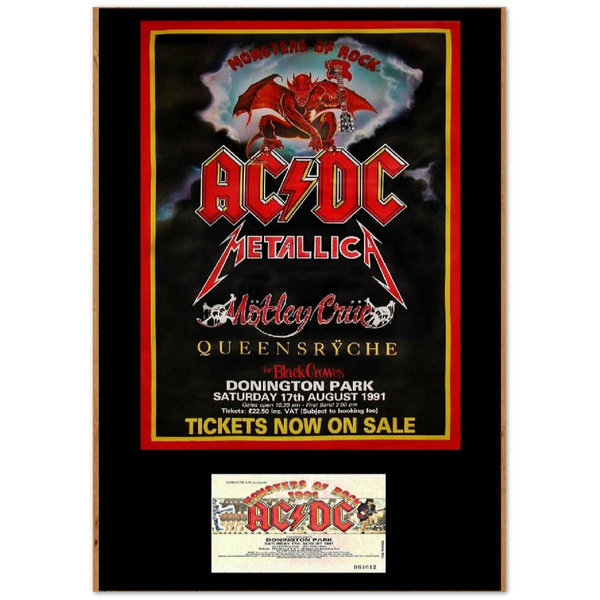 monsters of rock 1991 MONSTERS OF ROCK DONINGTON PARK UK 1991 WITH TICKET Classic Semi-Gloss – WHOLE LOTTA ROCK