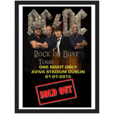 AC/DC Aviva Stadium Dublin 2015 Classic Semi-Glossy Paper Wooden Framed Poster