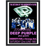 Deep Purple Knebworth Park 1985 Classic Semi-Glossy Paper Wooden Framed Poster