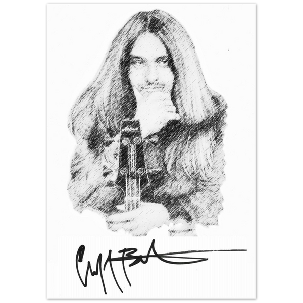 Cliff Burton Sketch with replica signature Classic Semi-Glossy Paper Poster (Legacy)