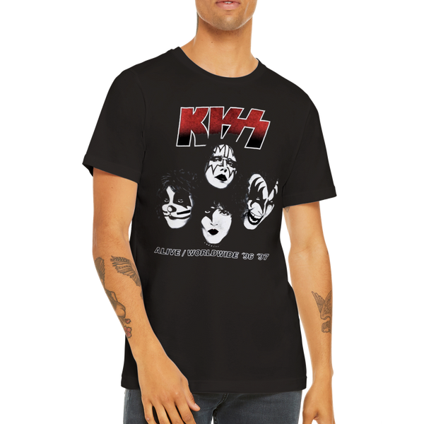 Kiss Alive Worldwide 96/97 Tour Premium Unisex Crewneck T-shirt Kiss Alive Worldwide 96/97 Tour Premium Unisex Crewneck T-shirt