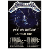METALLICA RIDE THE LIGHTNING US TOUR 1985 Classic Semi-Glossy Paper Poster