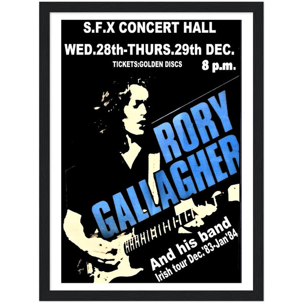 Rory Gallagher SFX Dublin 1983 Classic Semi-Glossy Paper Wooden Framed Poster