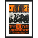 Guns n Roses Donington Park UK 1988 Classic Semi-Glossy Paper Wooden Framed Poster