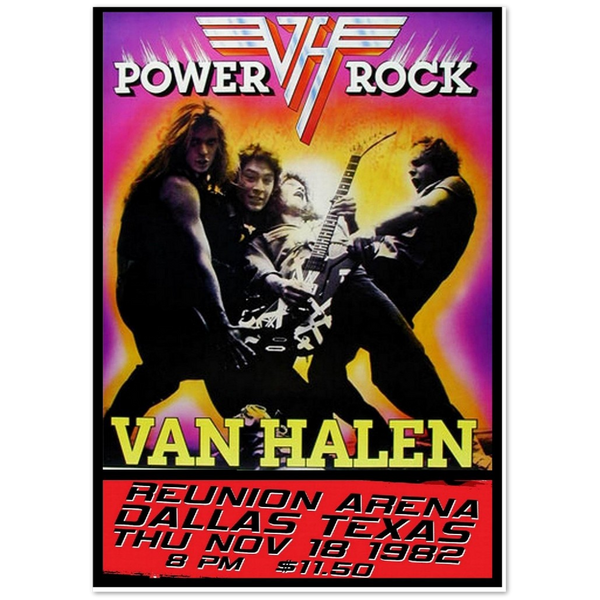 VAN HALEN DALLAS TEXAS 1982 Classic Semi-Glossy Paper Poster