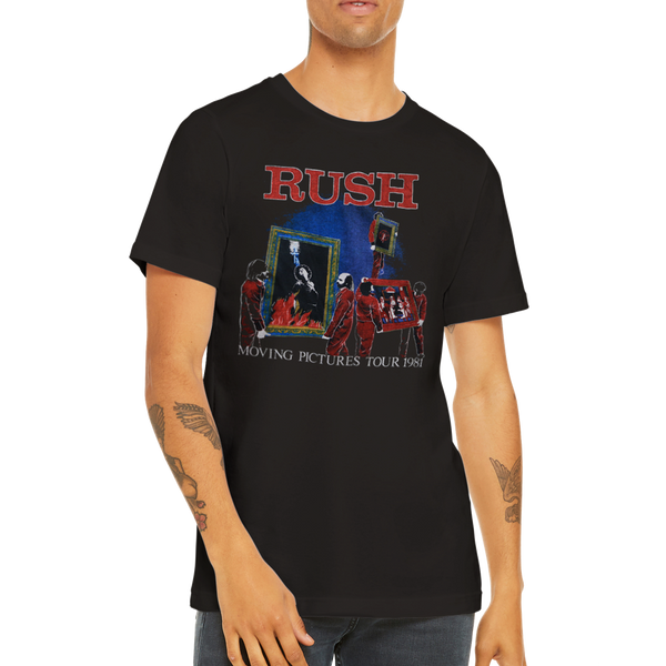 Rush Moving Pictures World Tour 1981Premium Unisex Crewneck T-shirt