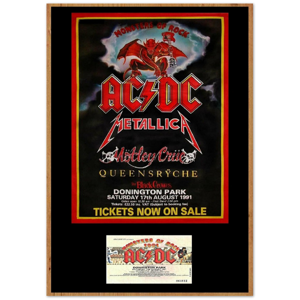 MONSTERS OF ROCK DONINGTON PARK UK 1991 WITH TICKET Classic Semi-Glossy Paper Poster